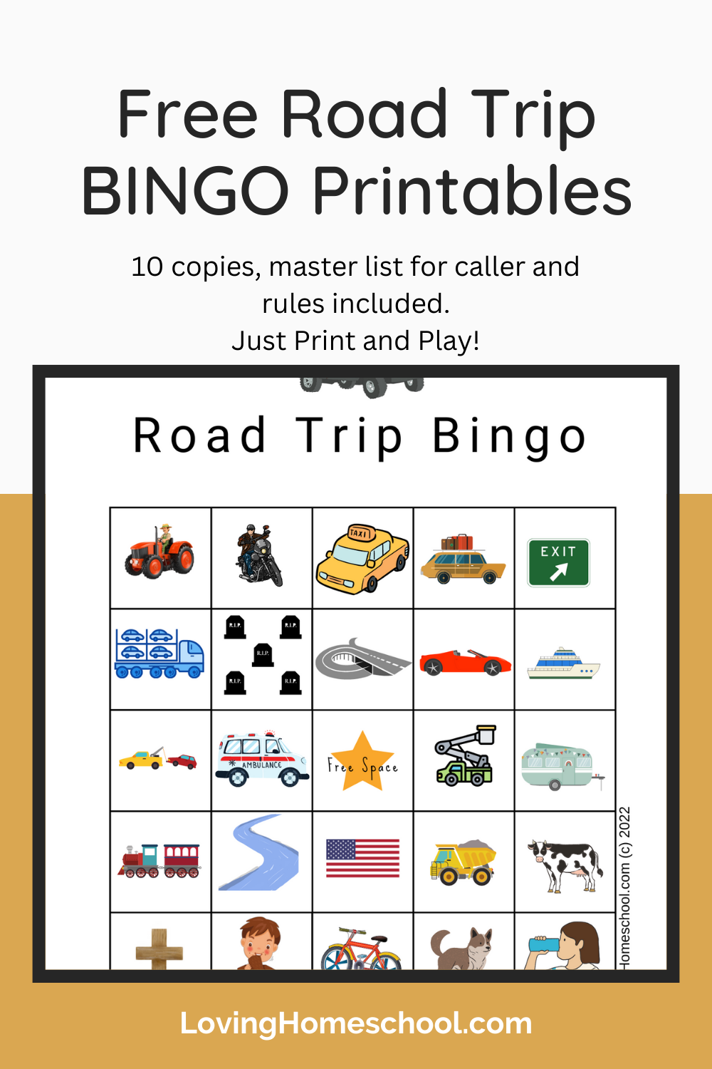 Free Road Trip BINGO Printables Pinterest Pin