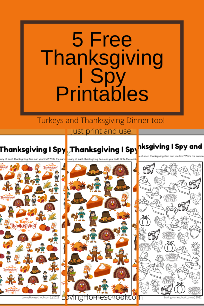 Thanksgiving I Spy Printables