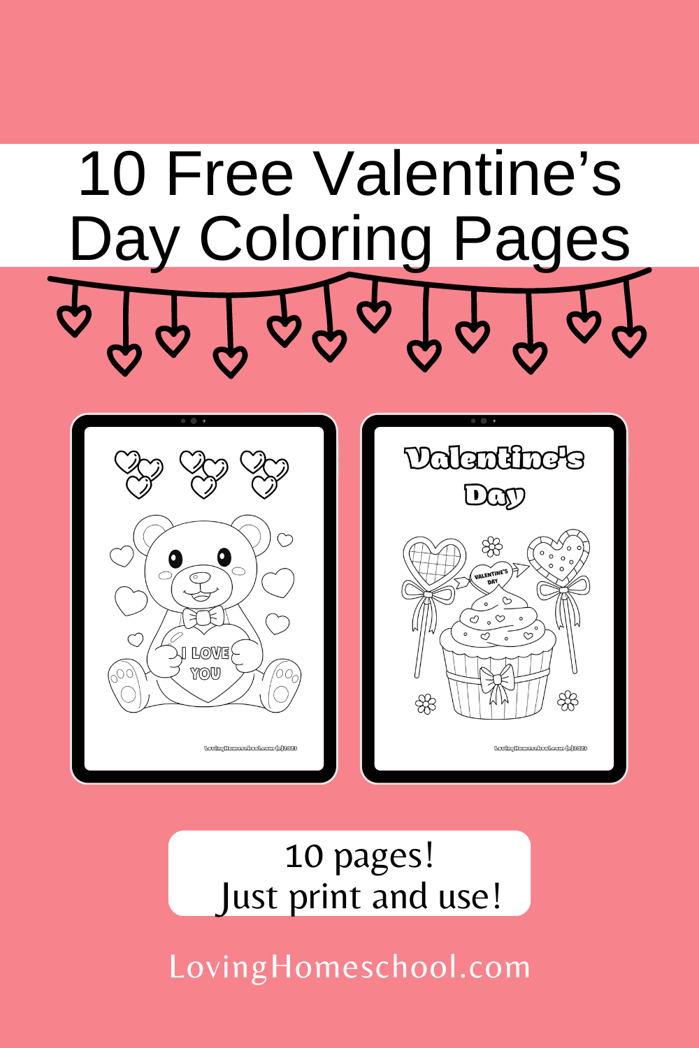 10 Free Valentine’s Day Coloring Pages Pinterest Pin