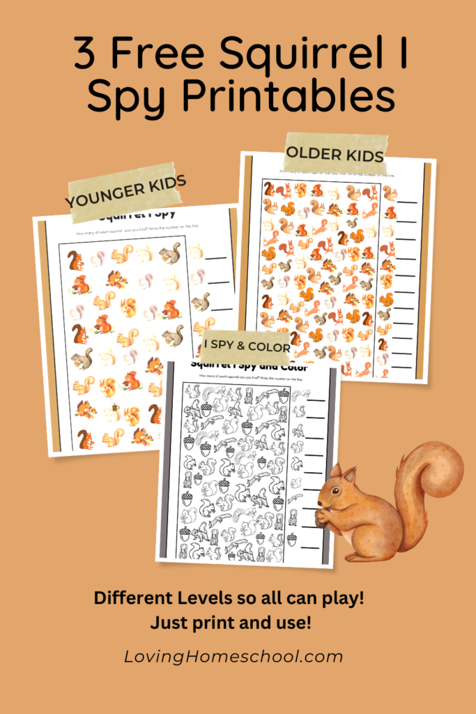 3 Squirrel I Spy Printables Pinterest Pin