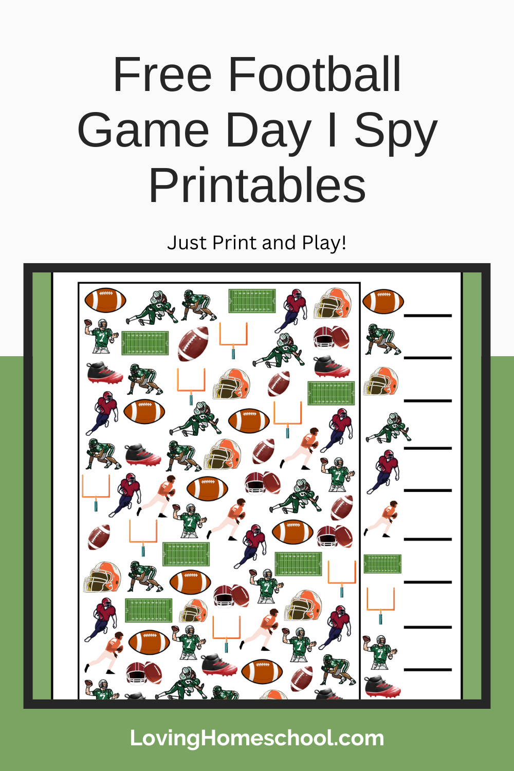 Free Football Game Day I Spy Printables Pinterest Pin