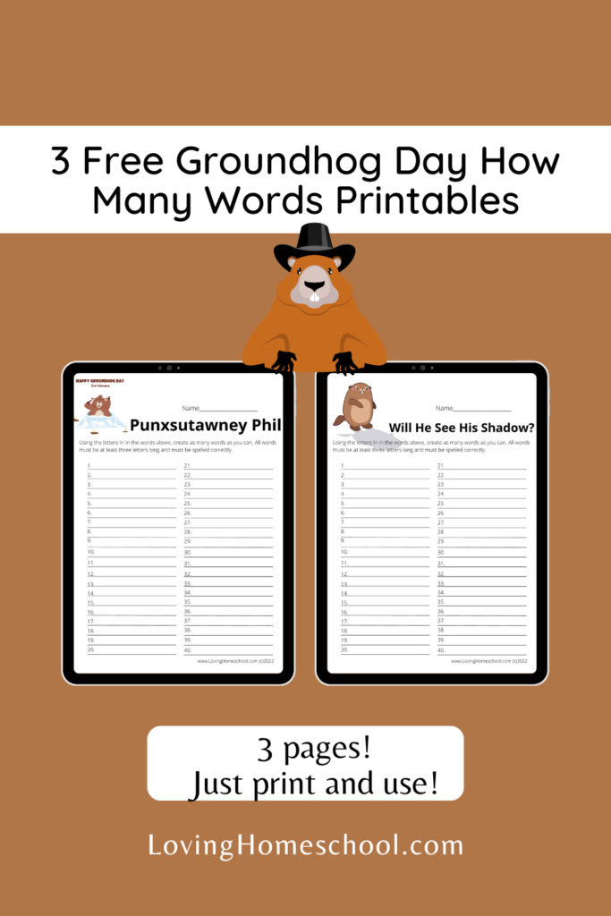 Free Groundhog Day How Many Words Printables Pinterest Pin