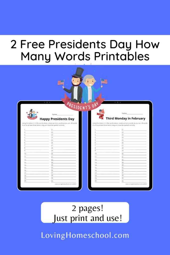 Free Presidents Day How Many Words Printables Pinterest Pin