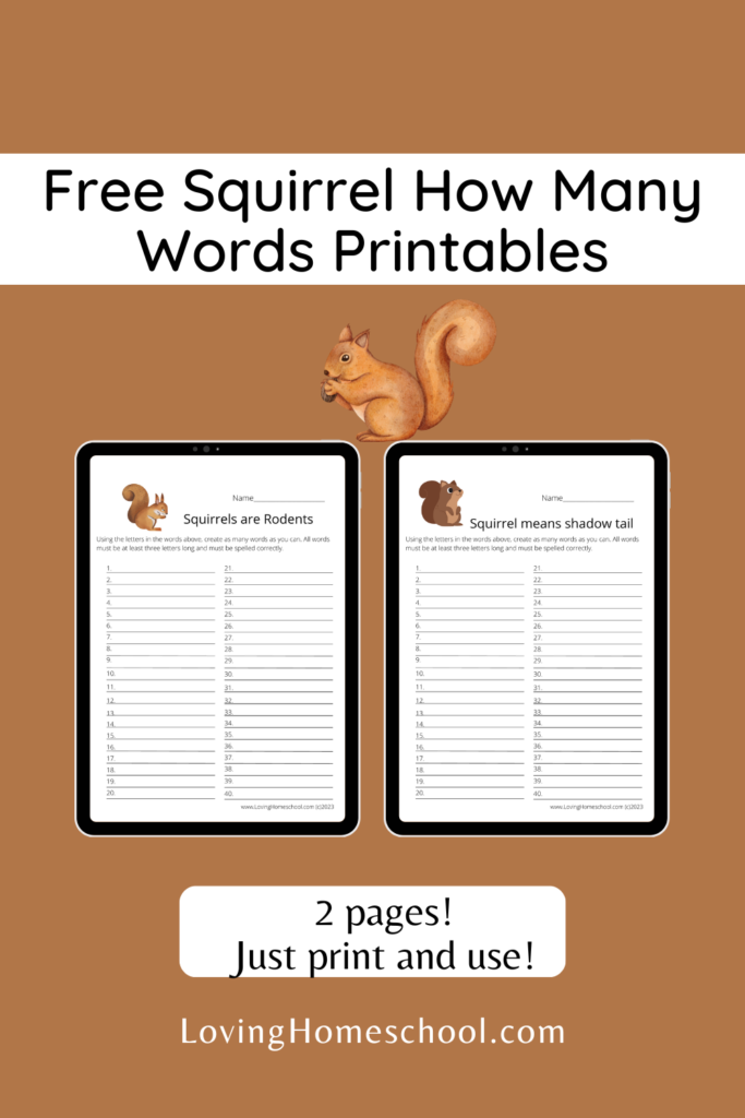 Free Squirrel How Many Words Printables Pinterest Pin