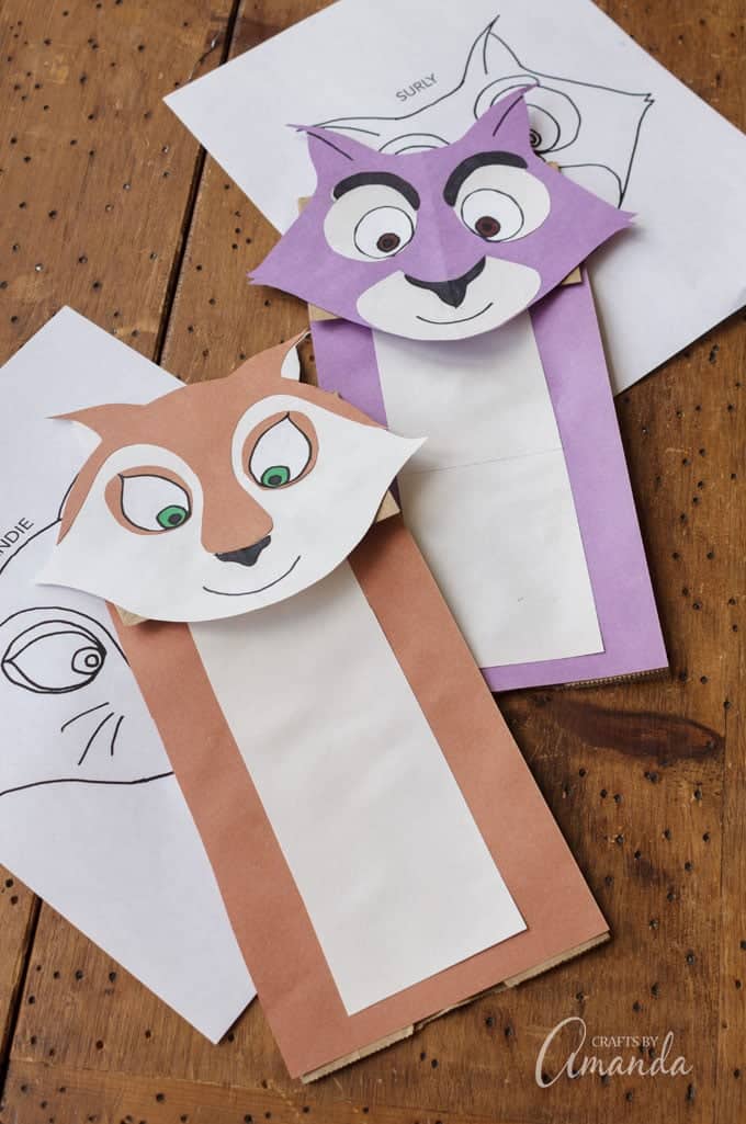 Paper Bag Squirrel Puppets