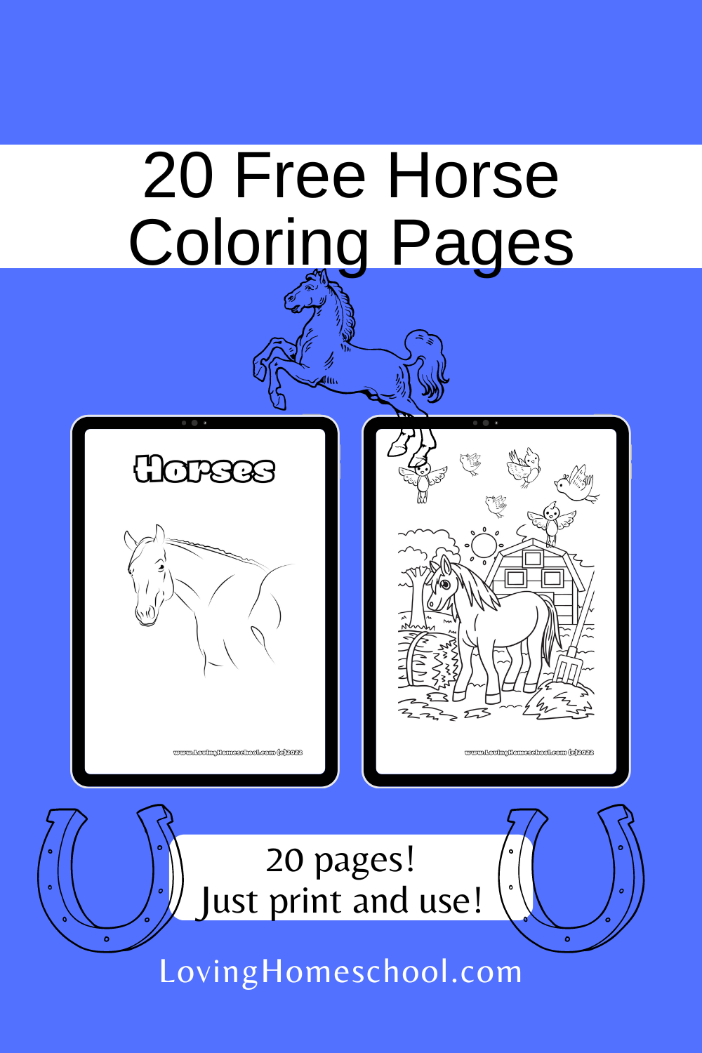20 Free Horse Coloring Pages Pinterest Pin
