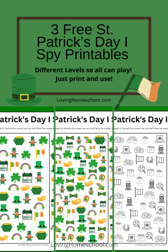 St. Patrick’s Day I Spy Printables Pinterest Pin