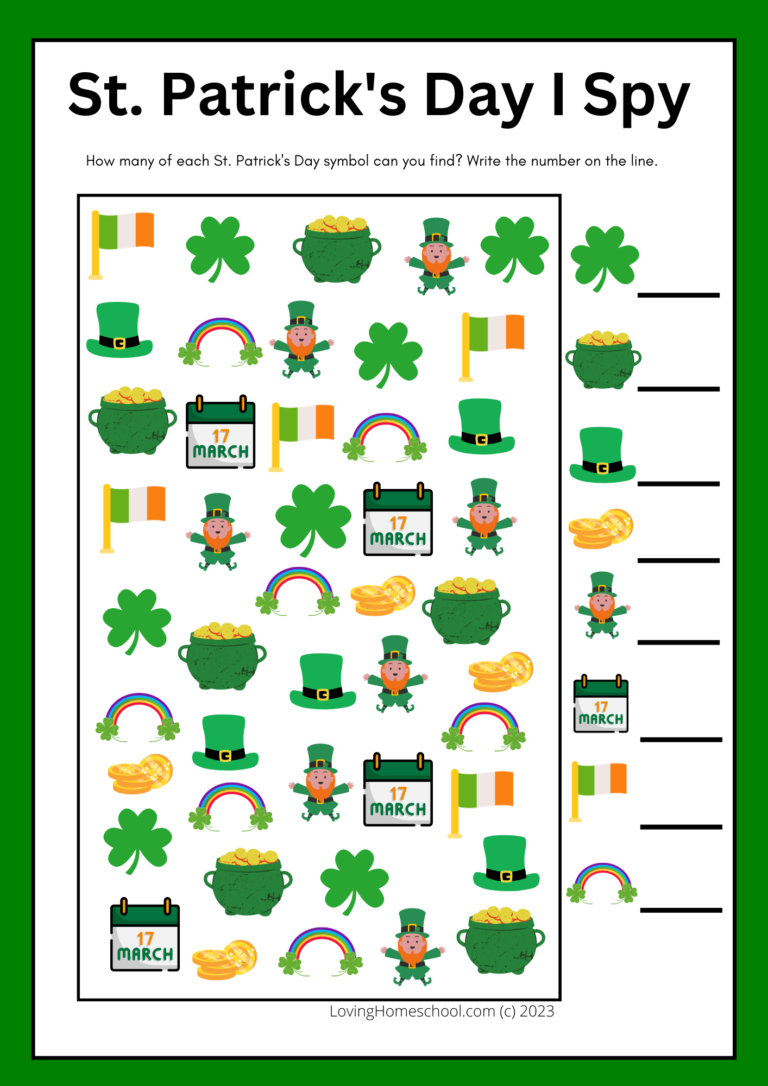 St. Patrick’s Day I Spy Printables - LovingHomeschool.com