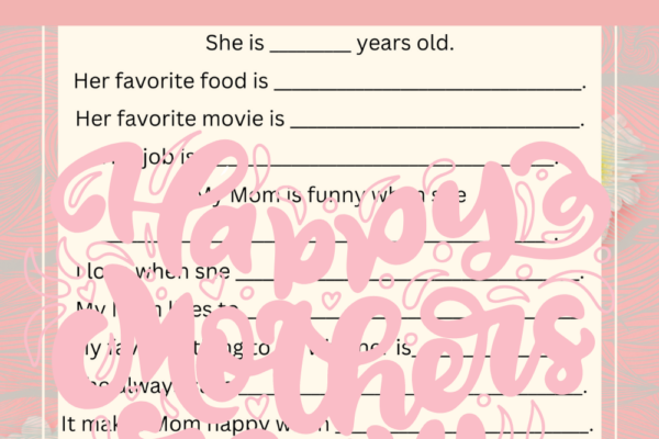 About my Mom Printable Pinterest Pin