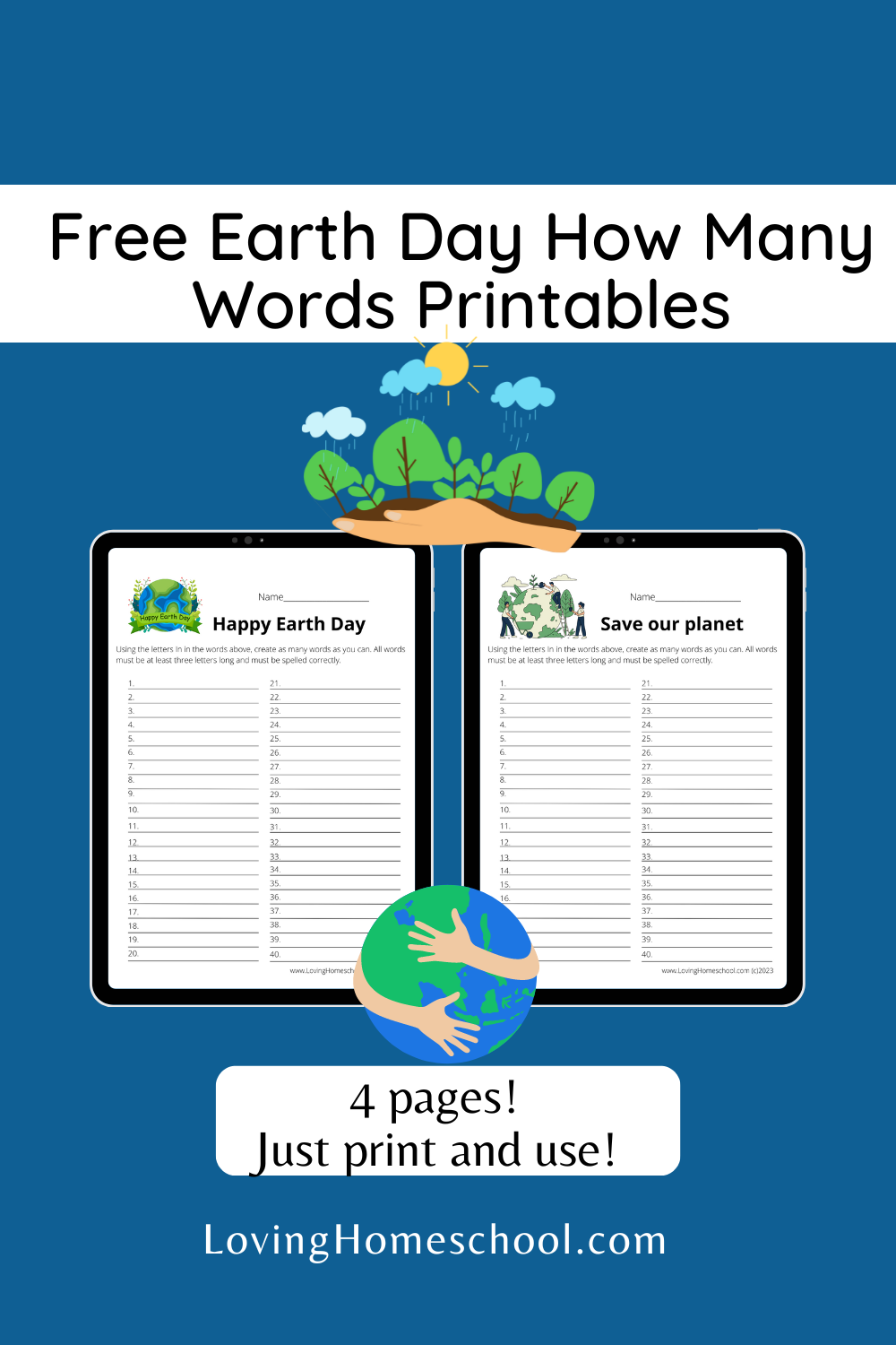 Free Earth Day How Many Words Printables Pinterest Pin