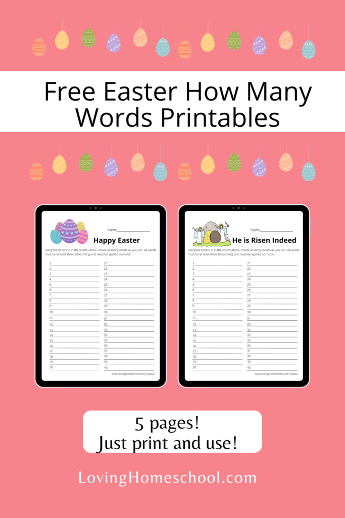 Free Easter How Many Words Printables Pinterest Pin