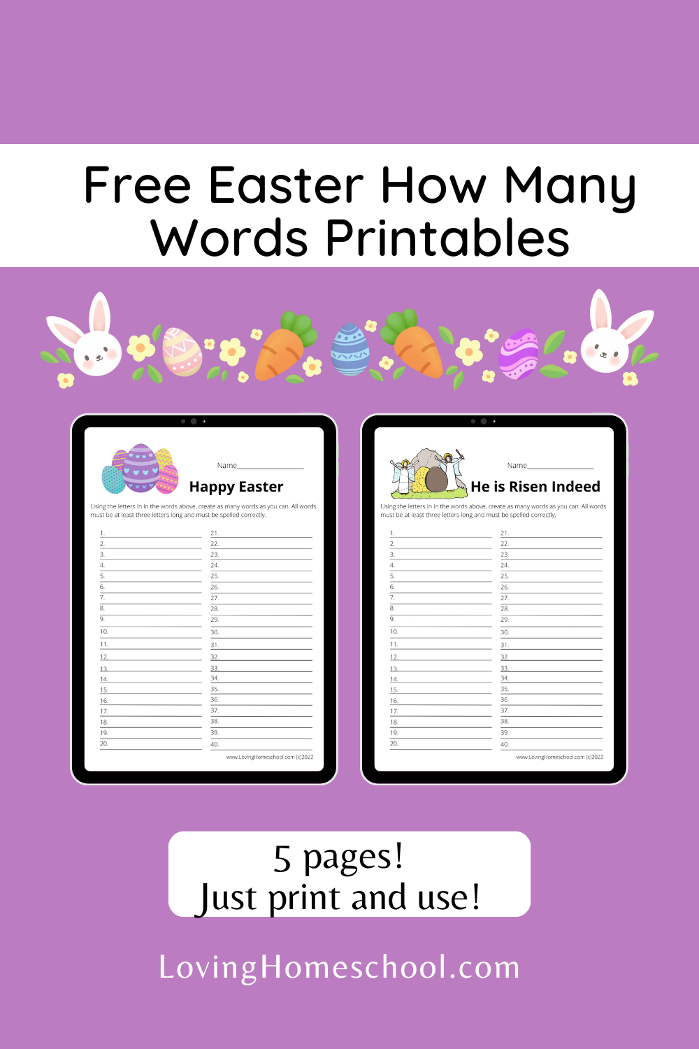 Free Easter How Many Words Printables Pinterest Pin