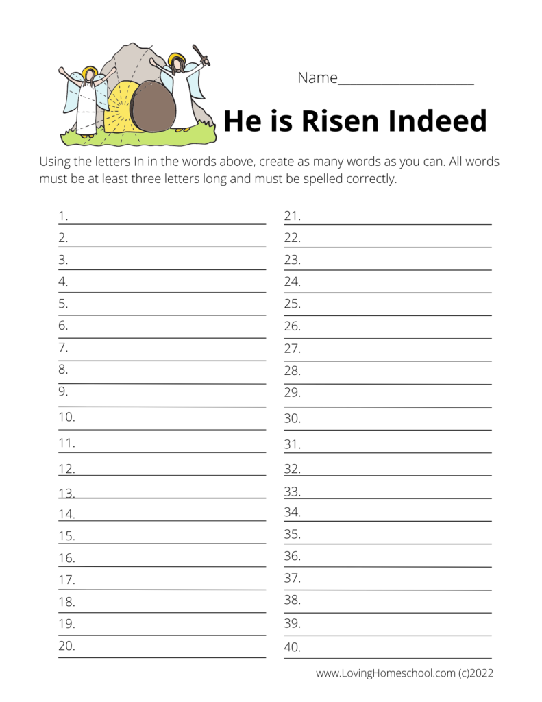 He is Risen Indeed How many words