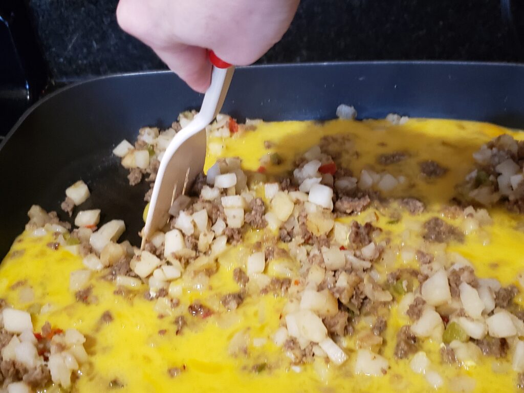 mixing all of the ingredients together