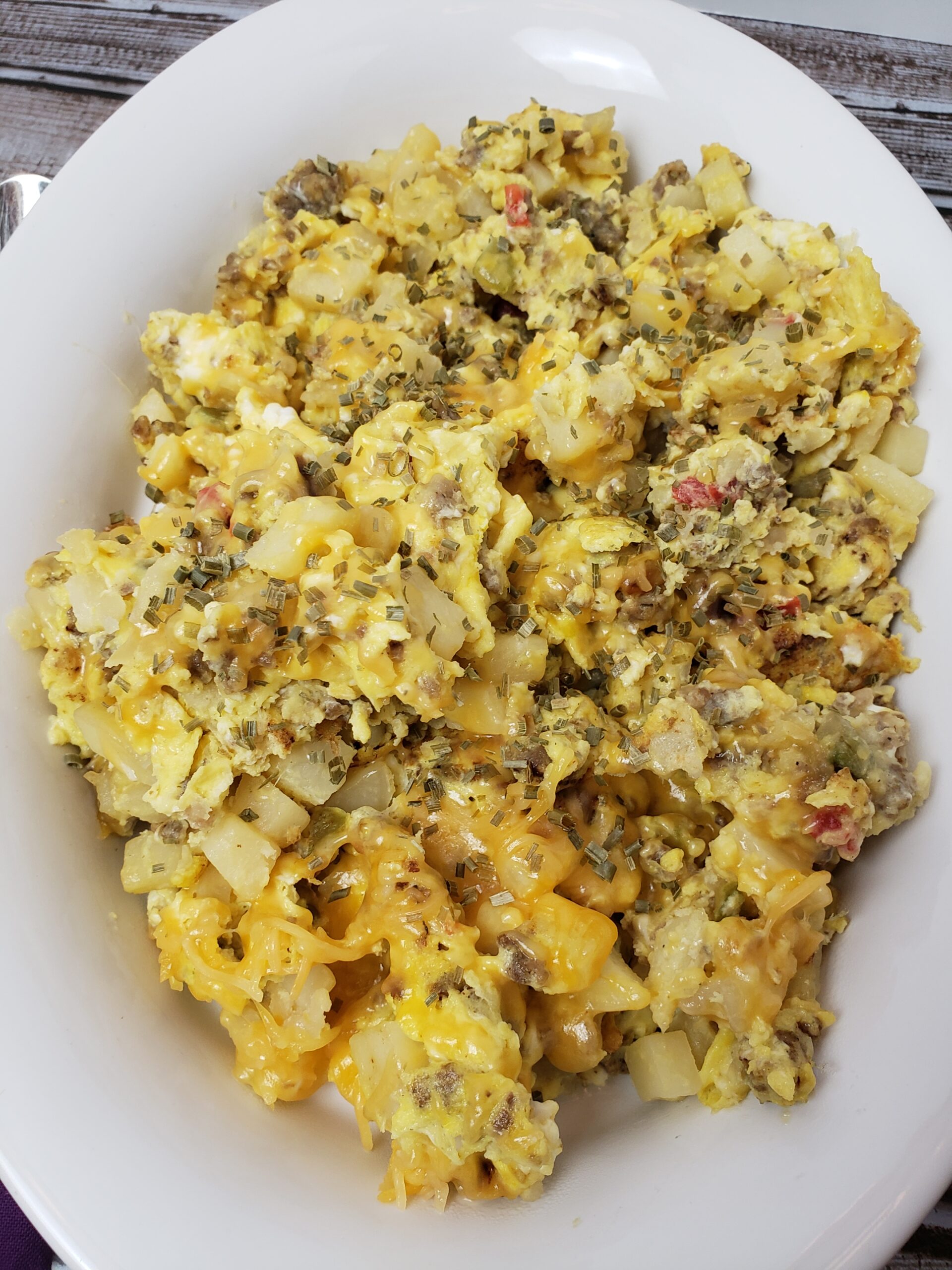 Egg and Potato Scramble in serving dish