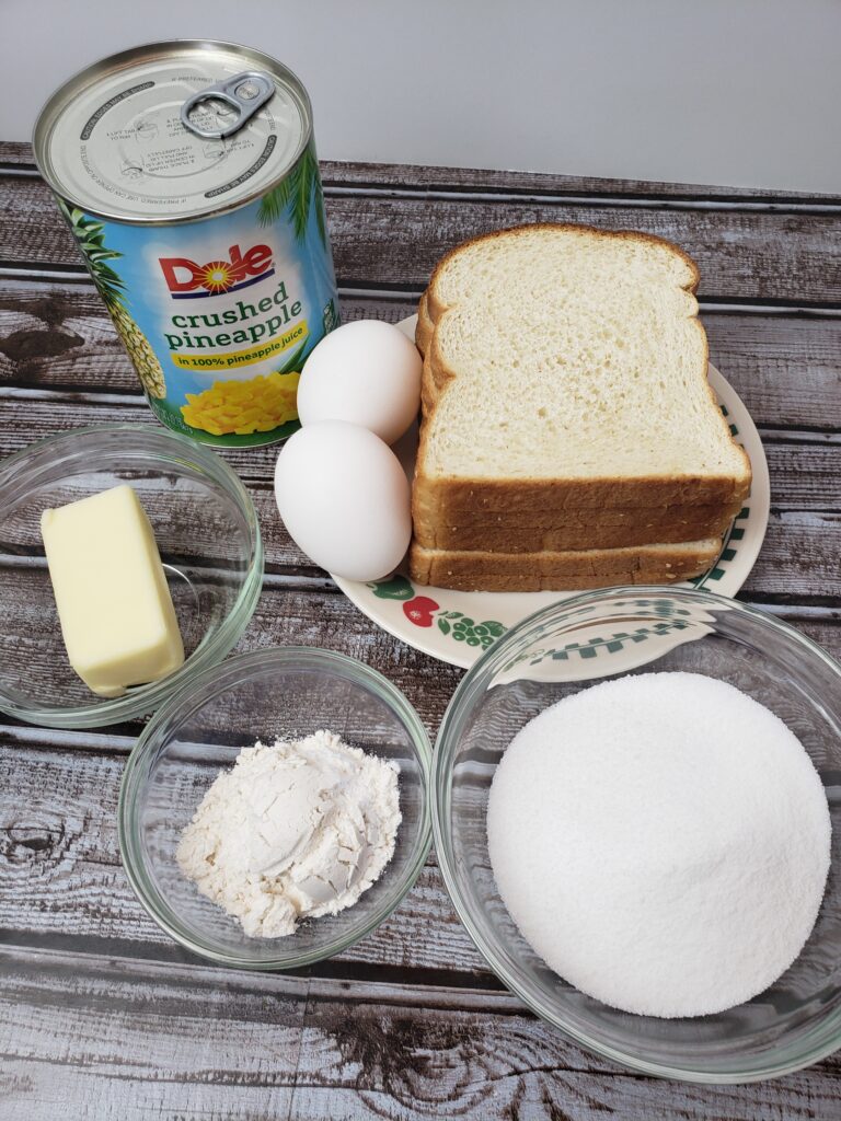 ingredients for Baked Pineapple Casserole