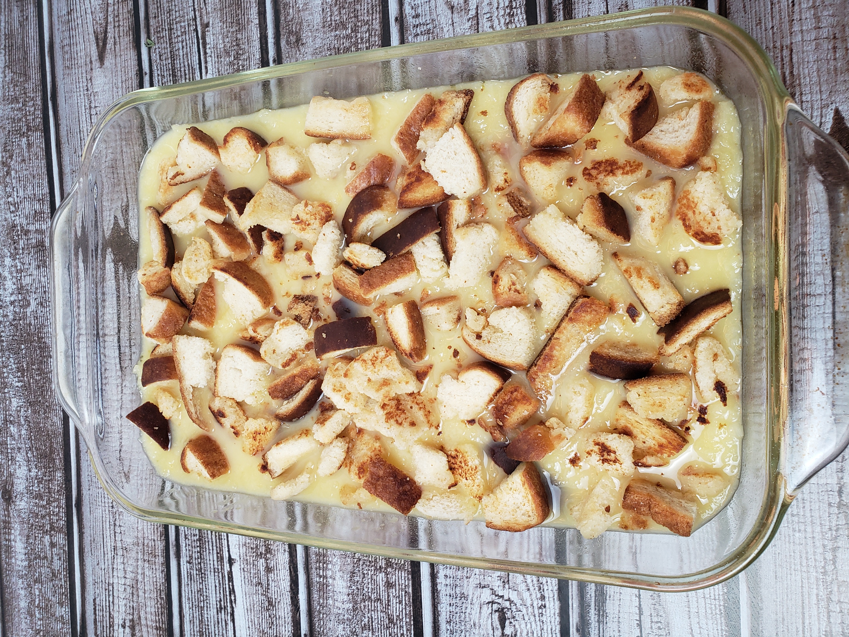 casserole in pan ready to bake