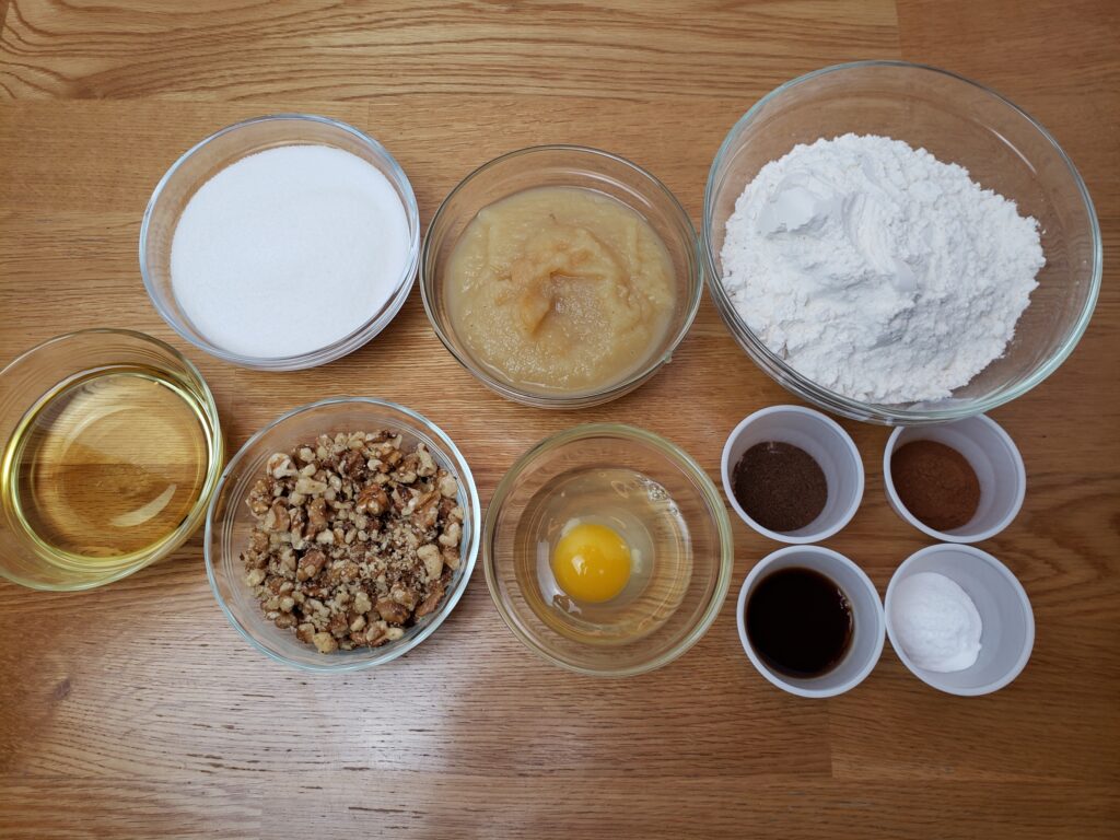 ingredients for Easy Applesauce Muffins