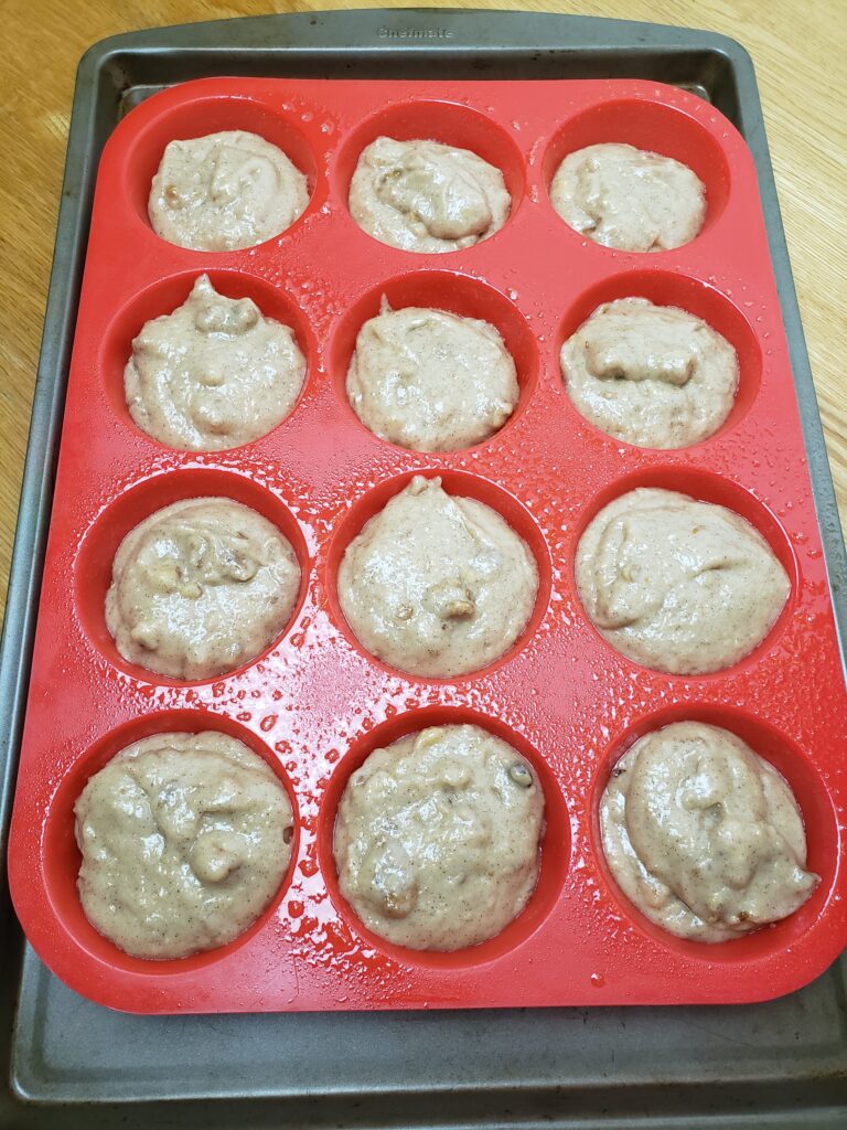 Easy Applesauce Muffins ready to go into the oven.