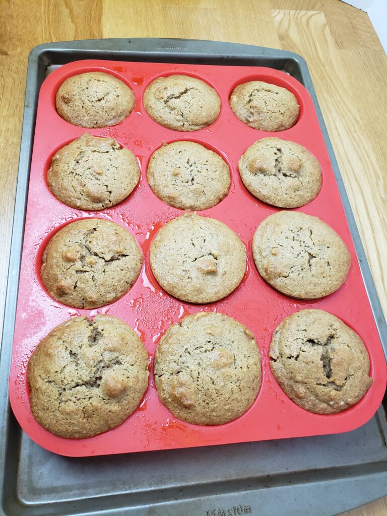 Easy Applesauce Muffins just out of the oven.