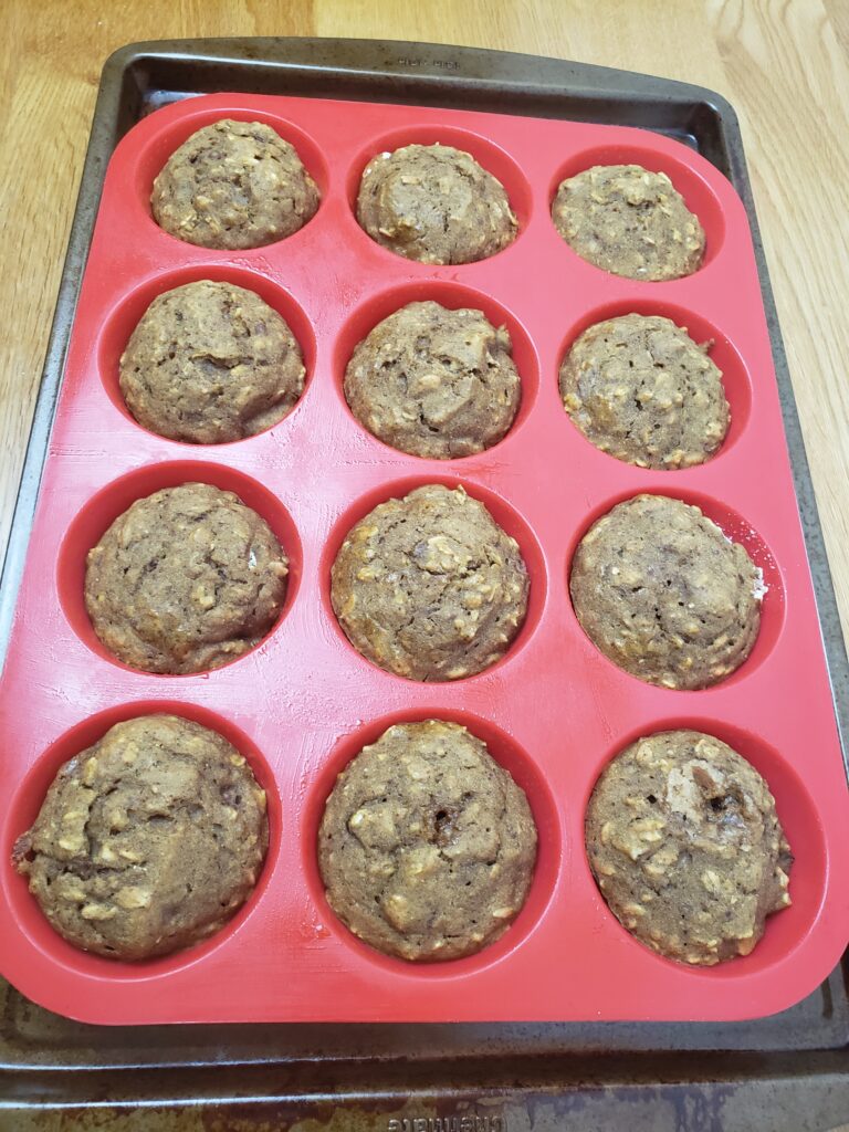 Pumpkin Oatmeal Muffins just out of the oven