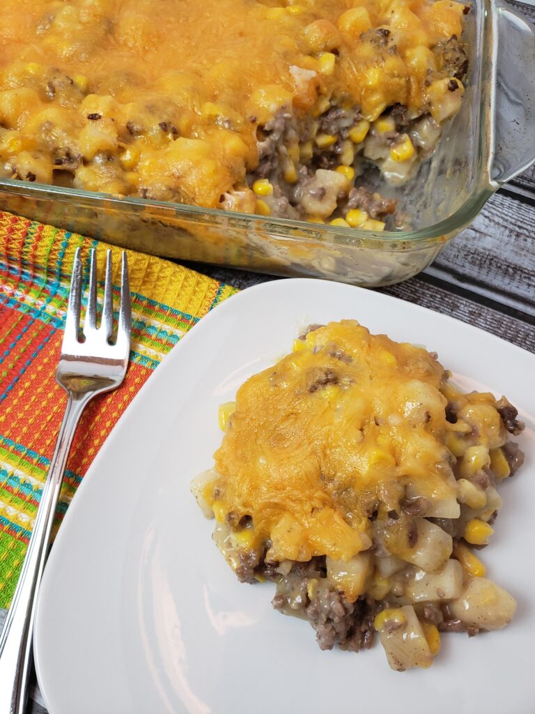 Easy Potato Beef and Corn Casserole