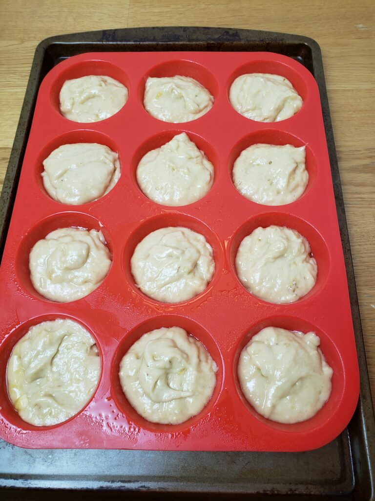 muffins ready to go into the oven