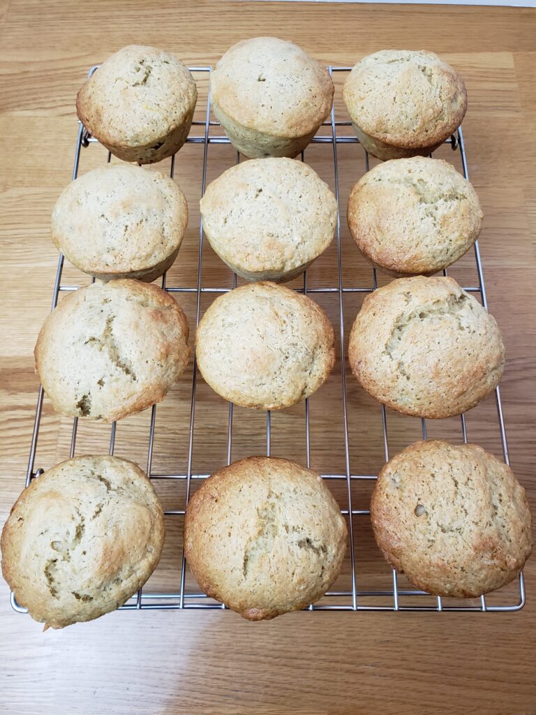 Easy Banana Muffins cooling on a wire rack