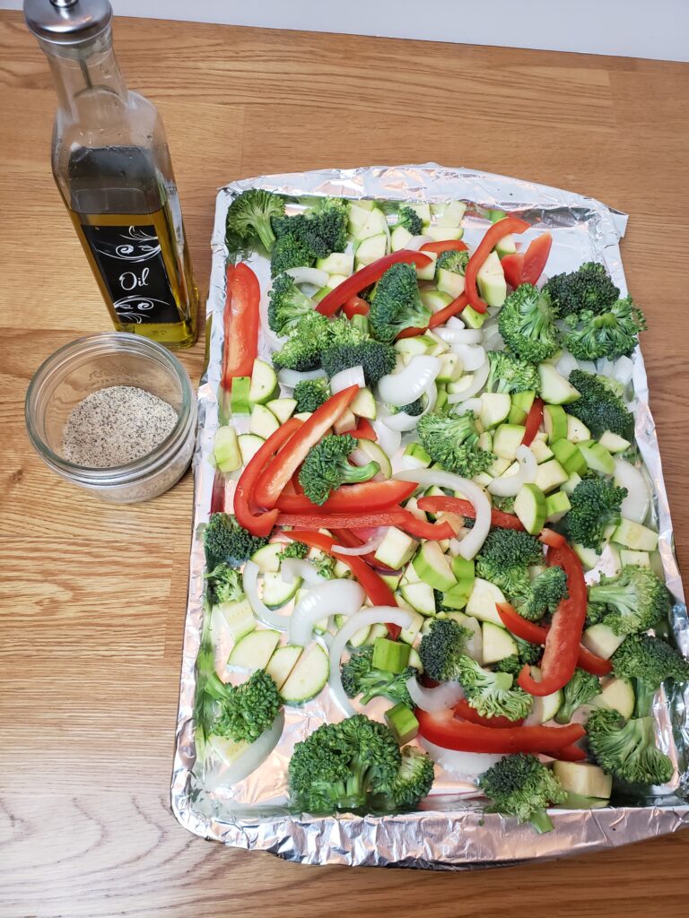 ingredients for oven roasted vegetables