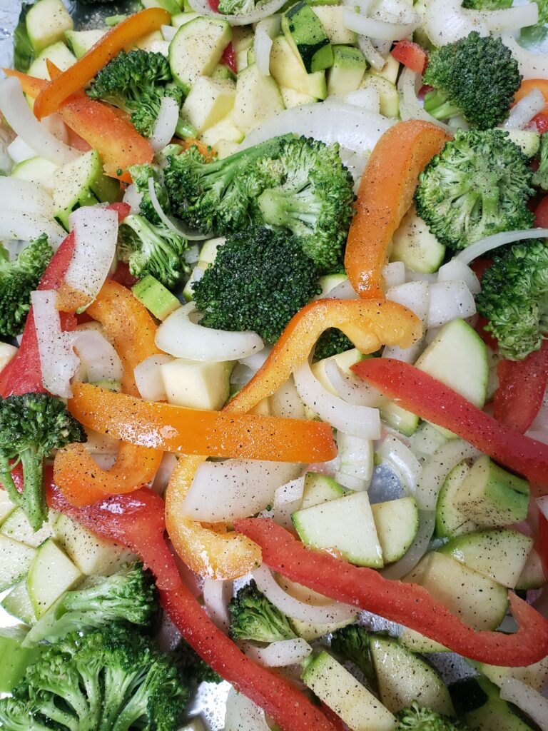 Oven Roasted Vegetables on baking sheet