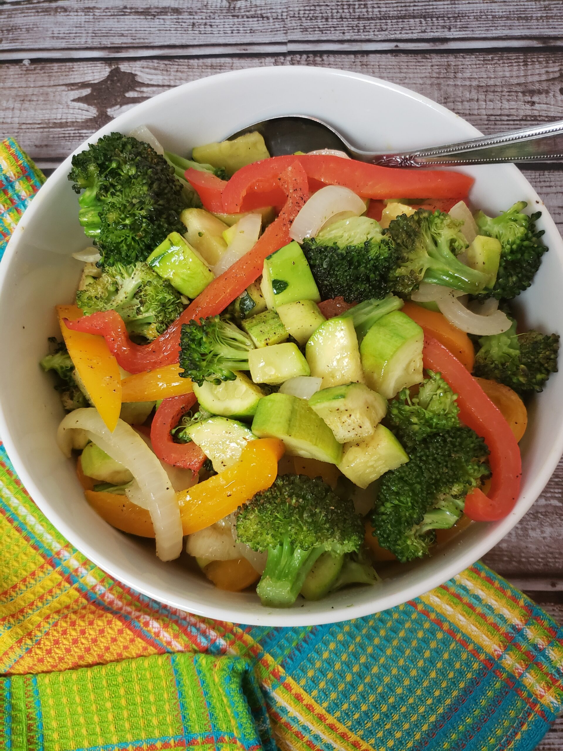Oven Roasted Vegetables in a serving bowl