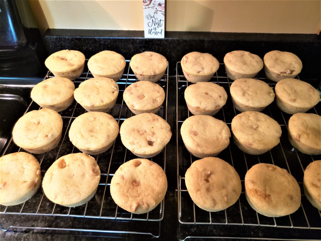 Peanut Butter Jelly Muffins cooling on wire racks.