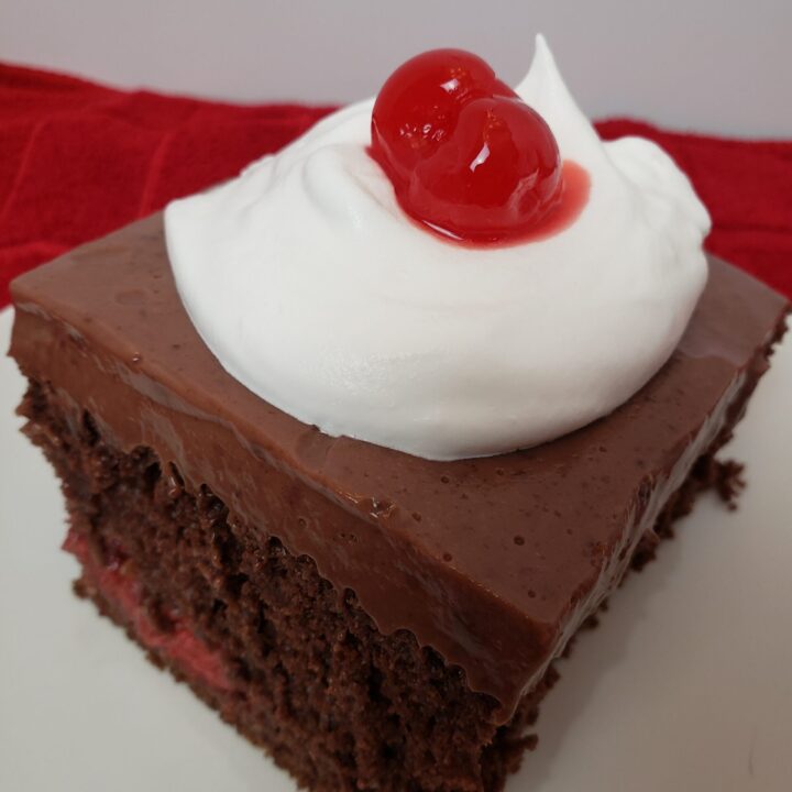 Cherry Chocolate Cake without optional cool whip and cherries