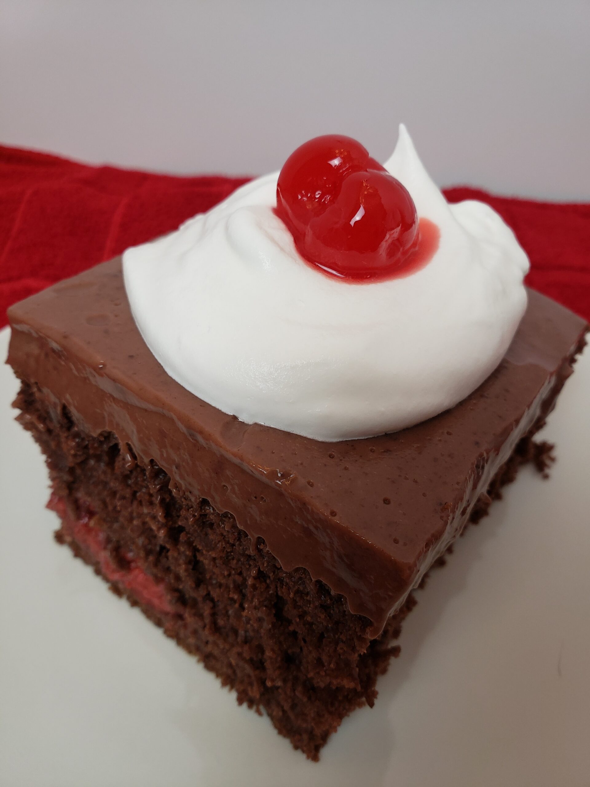 Cherry Chocolate Cake without optional cool whip and cherries