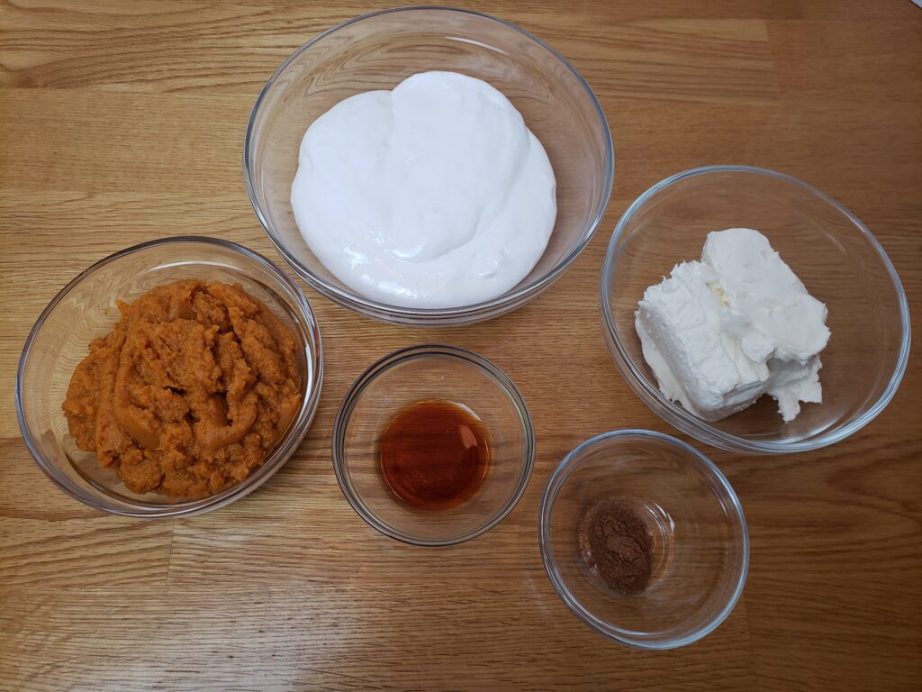 ingredients for Pumpkin Dip