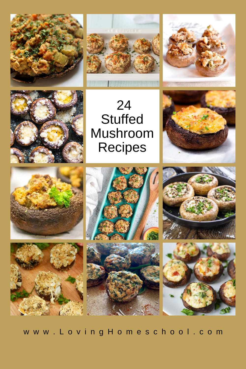 24 Stuffed Mushroom Recipes Pinterest Pin