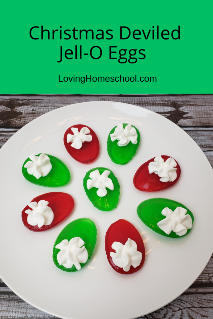 Christmas Deviled Jell-O Eggs Pinterest Pin