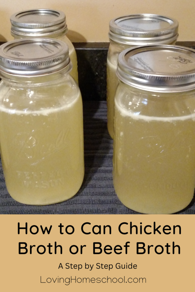 How to Can Chicken Broth or Beef Broth Pinterest Pin