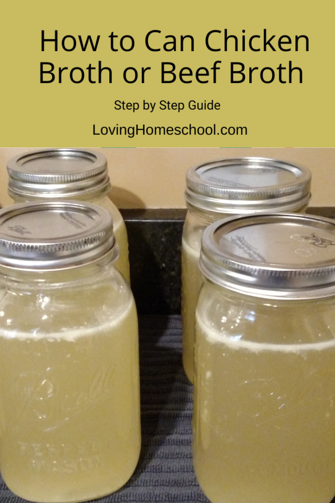 How to Can Chicken Broth or Beef Broth Pinterest Pin