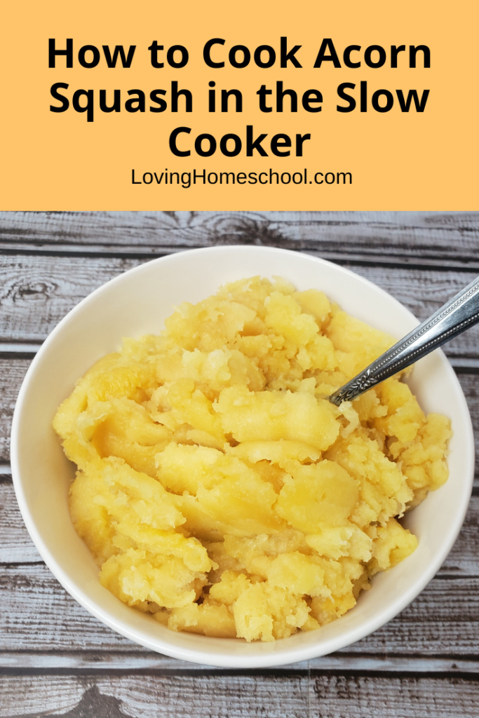 How to Cook Acorn Squash in the Slow Cooker Pinterest Pin