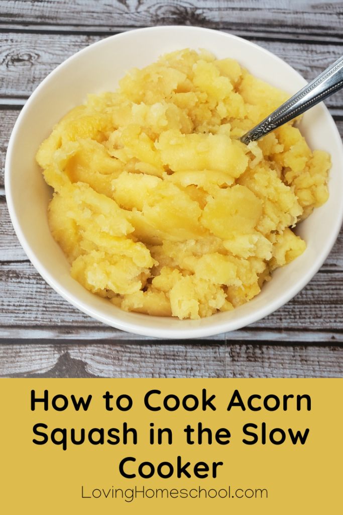 How to Cook Acorn Squash in the Slow Cooker Pinterest Pin