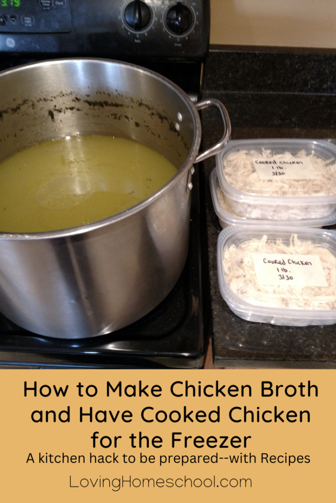 How to Make Chicken Broth and Have Cooked Chicken for the Freezer Pinterest Pin