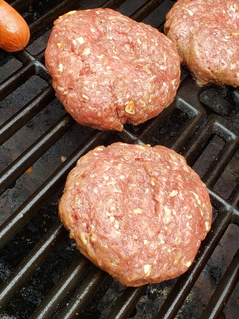 hamburgers on the grill