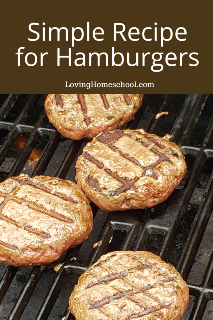 Simple Recipe for Hamburgers Pinterest Pin