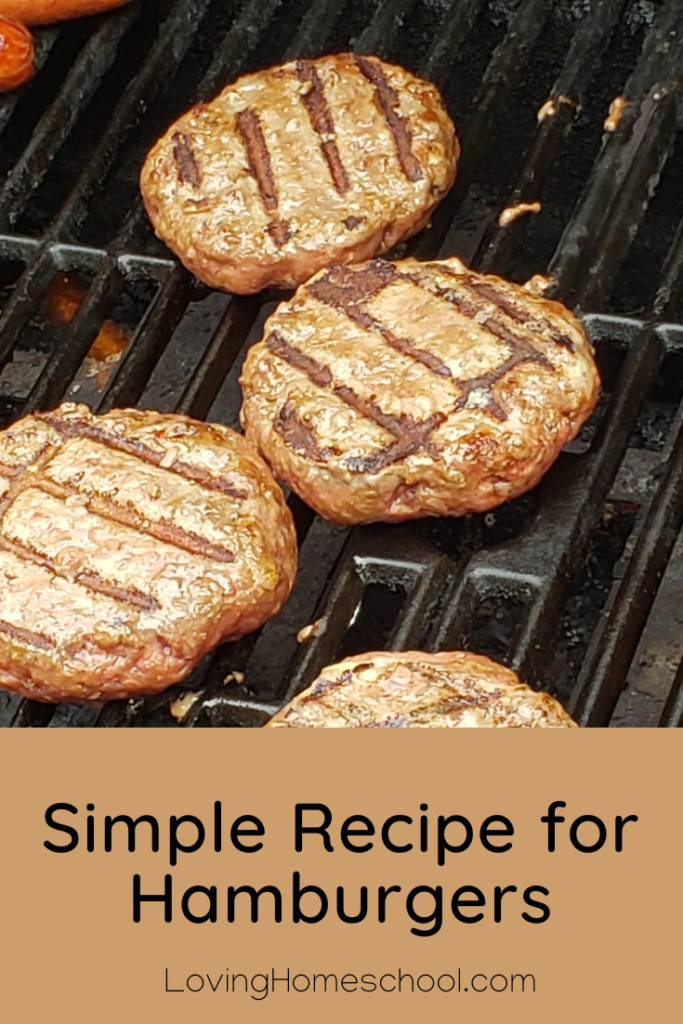 Simple Recipe for Hamburgers Pinterest Pin