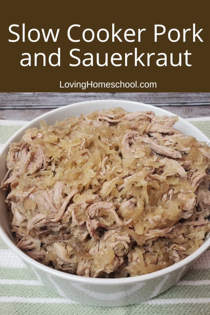 Slow Cooker Pork and Sauerkraut Pinterest Pin