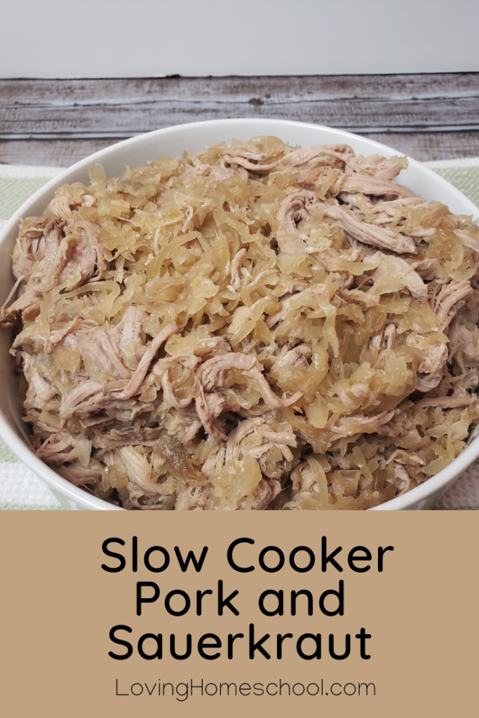 Slow Cooker Pork and Sauerkraut Pinterest Pin