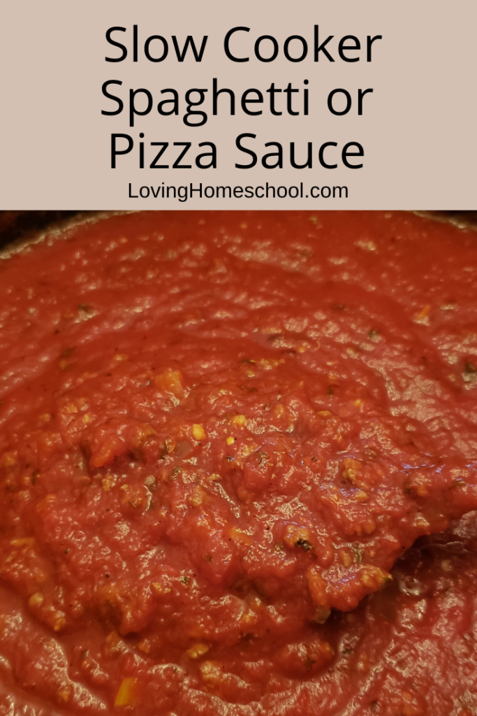 Slow Cooker Spaghetti or Pizza Sauce Pinterest Pin