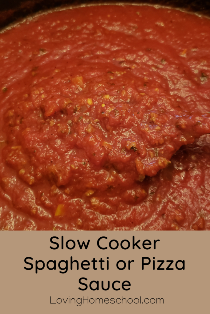 Slow Cooker Spaghetti or Pizza Sauce Pinterest Pin