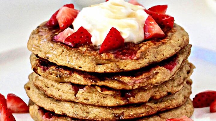 Image for Strawberry Oatmeal Blender Pancakes